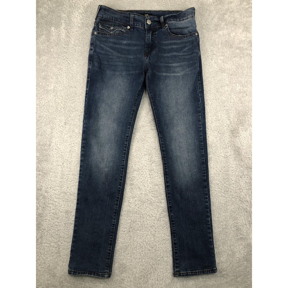 True Religion Jeans Mens 30x31 Rocco Relaxed Skinny Blue Denim Low Rise